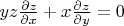 $yz{\frac{\partial z}{\partial x}}+x\frac{\partial z}{\partial y}=0$