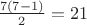 $\frac{7(7-1)}{2}=21$