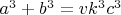 $a^3+b^3=vk^3c^3$