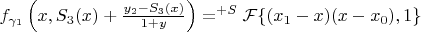 $f_{\gamma_1}\left(x, S_3(x)+\frac{y_2-S_3(x)}{1+y}\right)=^{+S}\mathcal{F}\{(x_1-x)(x-x_0),1\}$