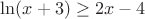 $\ln(x+3)\geq2x-4$