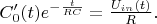 $C'_{0}(t)e^{-\frac{t}{RC}}=\frac{U_{in}(t)}{R}.$