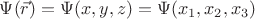 $\Psi(\vec r)=\Psi(x,y,z)=\Psi(x_1,x_2,x_3)$