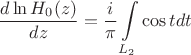 $$\frac{d\ln H_0(z)}{dz}=\frac{i}{\pi}\int\limits_{L_2}^{}\cos tdt $$