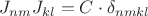 $J_{nm} J_{kl} = C \cdot\delta_{nmkl}$