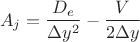 $${A}_{j}=\frac{{D}_{e}}{\Delta {y}^{2}}-\frac{V}{2\Delta y}$$