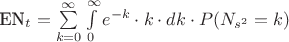 EN_t=\sum\limits_{k=0}^{\infty} \int\limits_{0}^{\infty} e^{-k} \cdot k \cdot dk \cdot P(N_{s^2}=k)