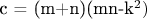 c = (m+n)(mn-k^2)