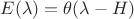 $E(\lambda)=\theta (\lambda -H)$