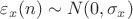 $\varepsilon_x(n) \sim N(0, \sigma_x)$