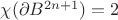$\chi(\partial B^{2n+1})=2$