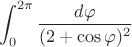 $$\int_{0}^{2\pi} \frac{d\varphi}{(2+\cos \varphi )^2}$$