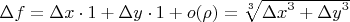 $\Delta f = \Delta x \cdot 1 + \Delta y \cdot 1 + o(\rho) = \sqrt[3]{{\Delta x}^3 + {\Delta y}^3}$