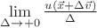 $\lim\limits_{\Delta\to+0} \frac {u(\vec{x}+\Delta\vec{v})} {\Delta}$