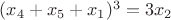$(x_4 + x_5 + x_1)^3 = 3x_2$