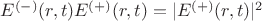 $E^{(-)}(r,t)E^{(+)}(r,t)=|E^{(+)}(r,t)|^2$
