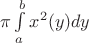 $\pi\int\limits_a^b x^2(y)dy$