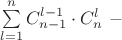 $\sum\limits_{l=1}^{n}{C}_{n-1}^{l-1}\cdot{C}_{n}^{l}\ -$