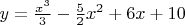 $y=\frac{x^3}{3}-\frac{5}{2}x^2+6x+10$