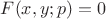 $F(x,y;p)=0$