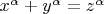 $x^\alpha+y^\alpha=z^\alpha$