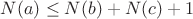 $N(a) \le N(b) + N(c) + 1$
