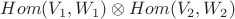 $Hom(V_1,W_1)\otimes Hom(V_2,W_2)$ $Hom(V_1,W_1)\otimes Hom(V_2,W_2)$