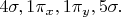 $4\sigma,1\pi_x,1\pi_y,5\sigma.$