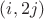 $(i,2j)$