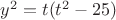 $y^2=t(t^2-25)$