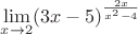 $$\lim_{x\to2}(3x-5)^{\frac{2x}{x^2-4}}$$