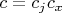 $c=c_jc_x$