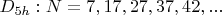 $D_{5h}: N=7,17,27,37,42,...$