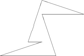 $\begin{picture}(150,100) \put(0,0){\line(1,0){100}} \put(0,0){\line(3,1){75}} \put(100,0){\line(-1,3){25}} \put(75,25){\line(-1,0){25}} \put(50,25){\line(1,3){25}} \put(75,75){\line(1,0){75}} \put(150,75){\line(-3,1){75}} \end{picture}$