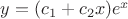 $y=(c_1+c_2 x)e^x$