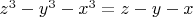 $z^3-y^3-x^3=z-y-x$
