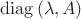 $\mathrm{diag}\,(\lambda,A)$