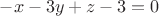 $-x-3y+z-3=0$