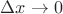 $\limits{\Delta x \to 0}$