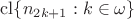 $\operatorname{cl}\{n_{2k+1}:k\in\omega\}$