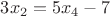 $3x_2 = 5x_4 - 7$
