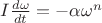 $I\frac{d\omega}{dt}=-\alpha\omega^n$