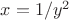 $x=1/y^2$
