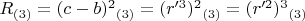 $R_{(3)} = (c-b)^2$$_{(3)} = (r'^3)^2$$_{(3)} = (r'^2)^3$$_{(3)}$