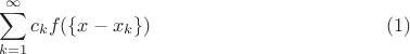 $$\sum_{k=1}^\infty c_kf(\{x-x_k\})\eqno(1)$$
