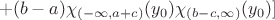 $$+(b-a)\chi _{(-\infty, a+c)}(y_0)\chi _{(b-c, \infty )}(y_0)]$$