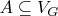 $A \subseteq V_G$