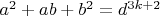 $a^2+ab+b^2=d^{3k+2}$