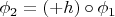 $\phi_2=(+h)\circ\phi_1$