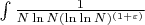 $\int\limits_{}^{} \frac{1}{N \ln N (\ln \ln N)^{(1+\varepsilon)}} $